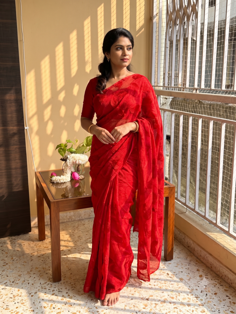 Crimson Red Kota Doria